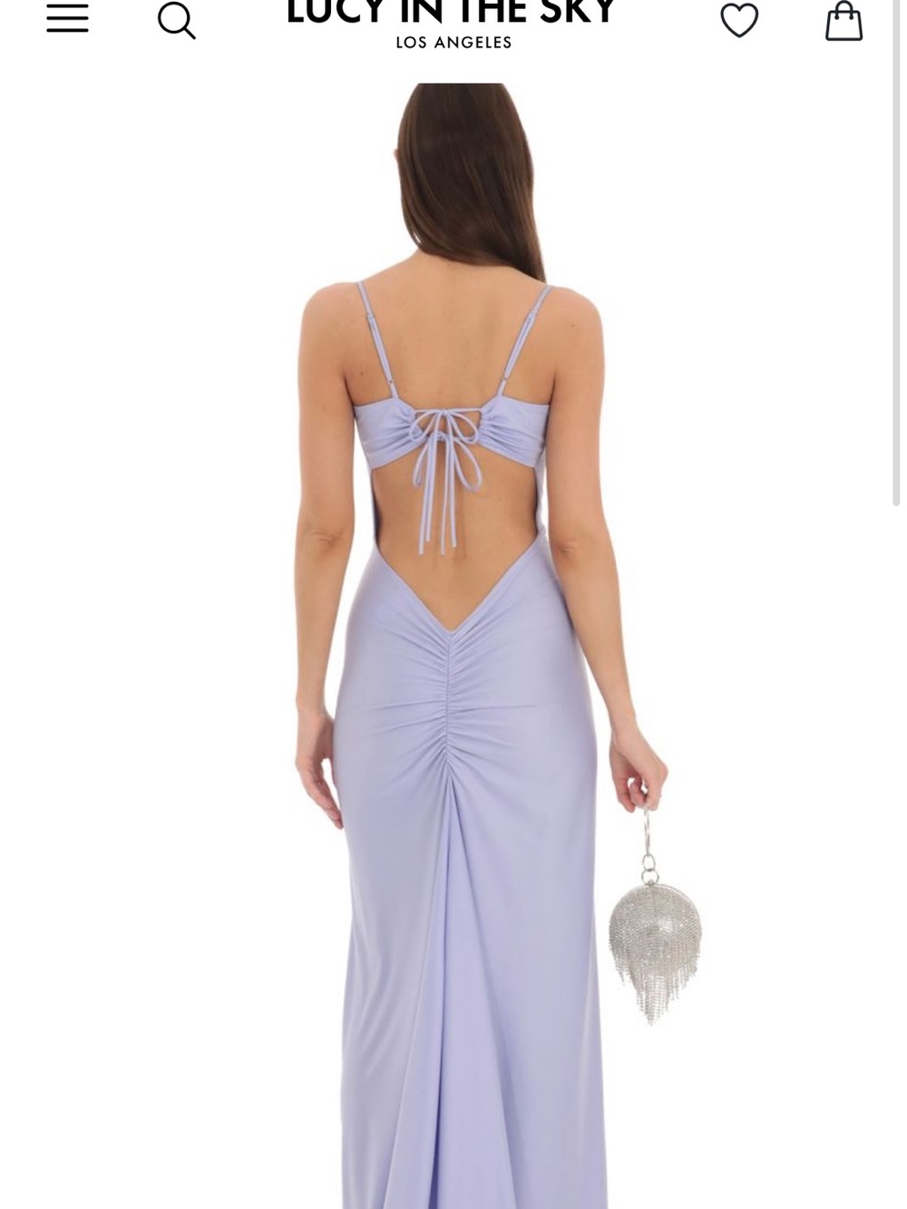 Lucy in the Sky blue Lilac Backless Maxi Dress with Tie Detail new with tags